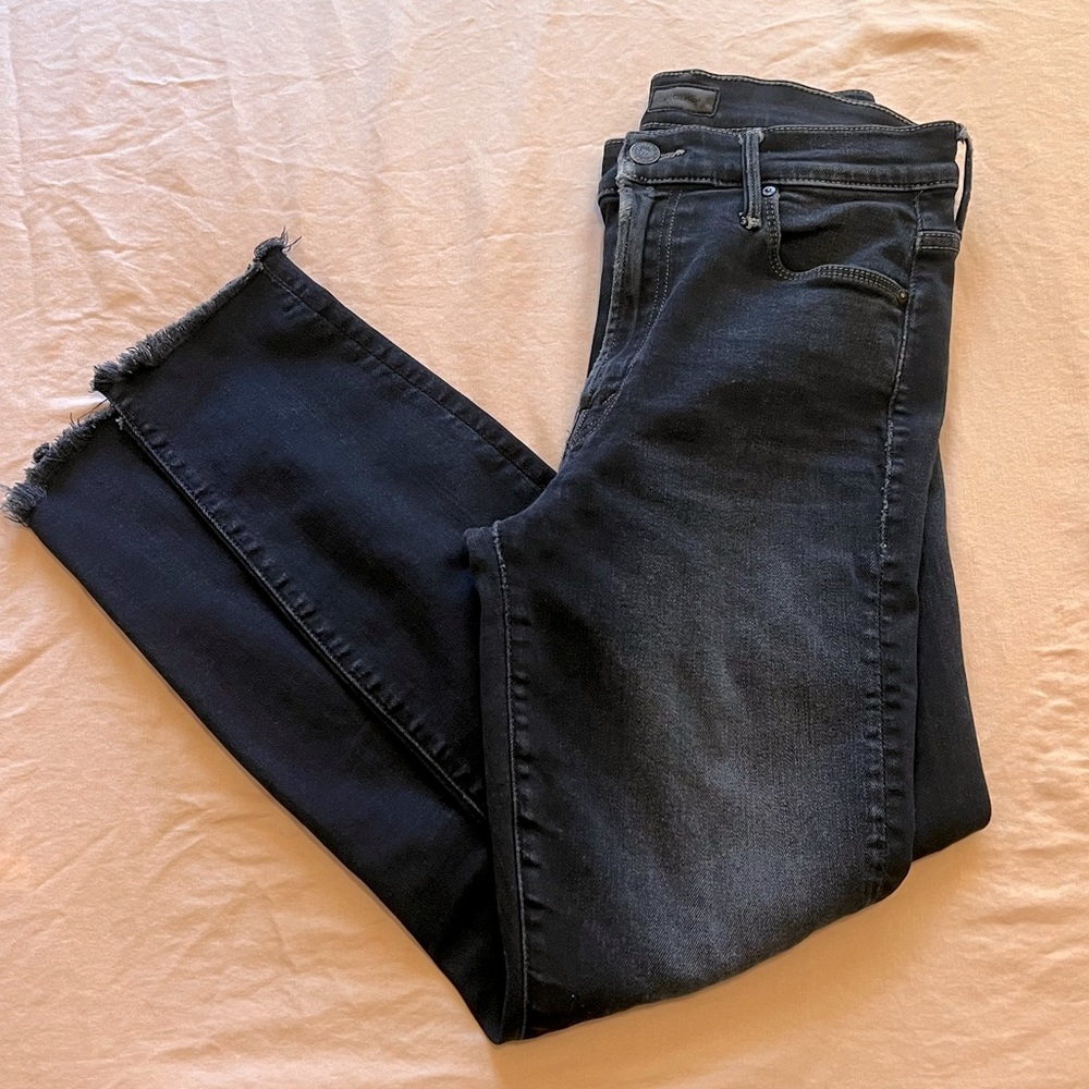 Mother Denim The Stunner Zip Two Step Fray in Last Call
